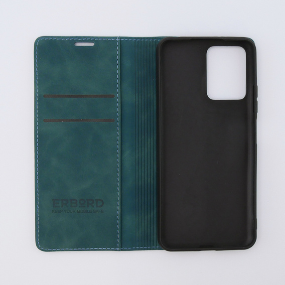 Puzdro pre Xiaomi Redmi Note 12 5G / Poco X5 5G, ERBORD Vintage, peňaženka s chlopňou, modré
