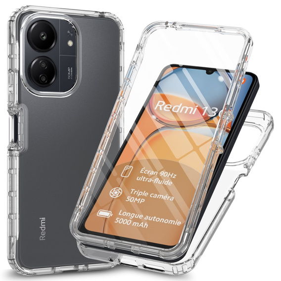 Puzdro pre Xiaomi Redmi 13C, Shockproof, s fóliou, priehľadné