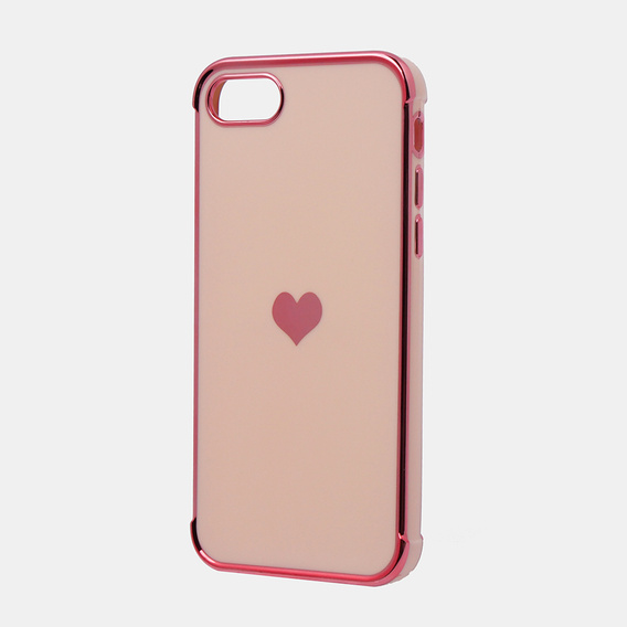 Obal na mobil pre iPhone 7/8/SE 2020/SE 2022, Electro heart, ružové rose gold