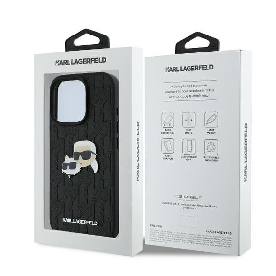 Karl Lagerfeld Hardcase Monogram Karl & Choupette Head Pin Case pre iPhone 16 Pro