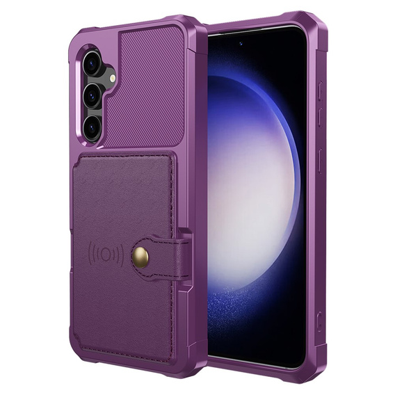 Puzdro pre Samsung Galaxy S23 FE, Card Holder Kickstand, fialové