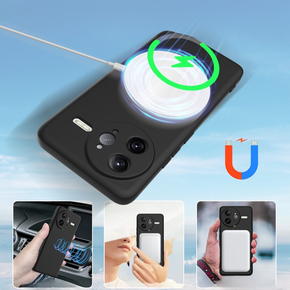 Obal na mobil pre Xiaomi Poco F7 Ultra, Silicone MagSafe, čierne
