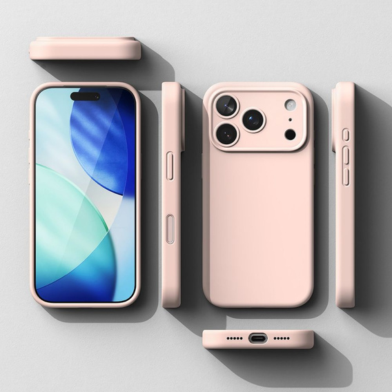 Puzdro Ringke pre iPhone 17 Pro Max, silikónové magnetické puzdro MagSafe, Pink Sand