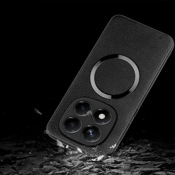Obal na mobil pre Xiaomi Redmi Note 14 Pro 5G, Leather Hybrid MagSafe, čierne