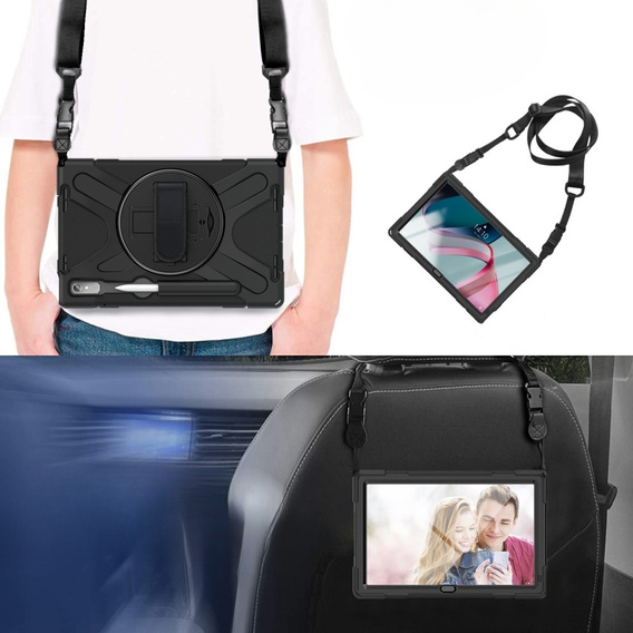 Obrnené puzdro pre Lenovo Tab P11 Pro Gen 2 TB132FU TB132XU 11.2", ochranné 360 so slotom na stylus, čierne