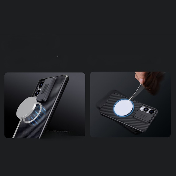 Puzdro Nillkin pre Samsung Galaxy S25 Edge, CamShield Pro MagSafe, čierne