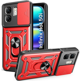 Obal na mobil pre Infinix Hot 50i 4G, CamShield Slide, červené