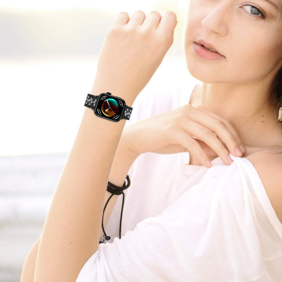 Diamantový náramok pre Xiaomi Smart Band 8 Pro, čierny