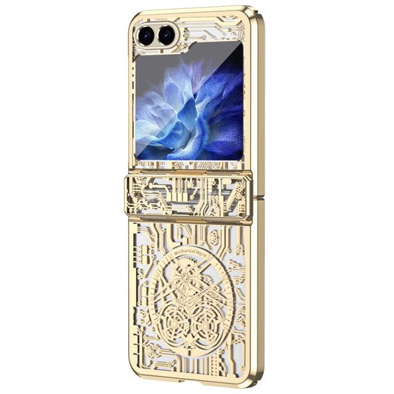 Puzdro pre Samsung Galaxy Z Flip7 FE / Z Flip6, Mechanical Legend, zlaté