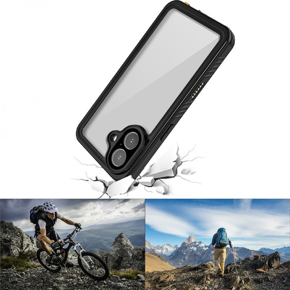 Puzdro pre iPhone 17, vodotesné IP68 Redpepper, čierne