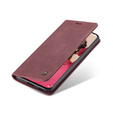 CASEME puzdro pre Samsung Galaxy S21 FE, Leather Wallet Case, červené