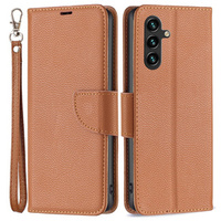 Klapkové puzdro pre Samsung Galaxy A55 5G, Wallet Litchi Leather, hnedé