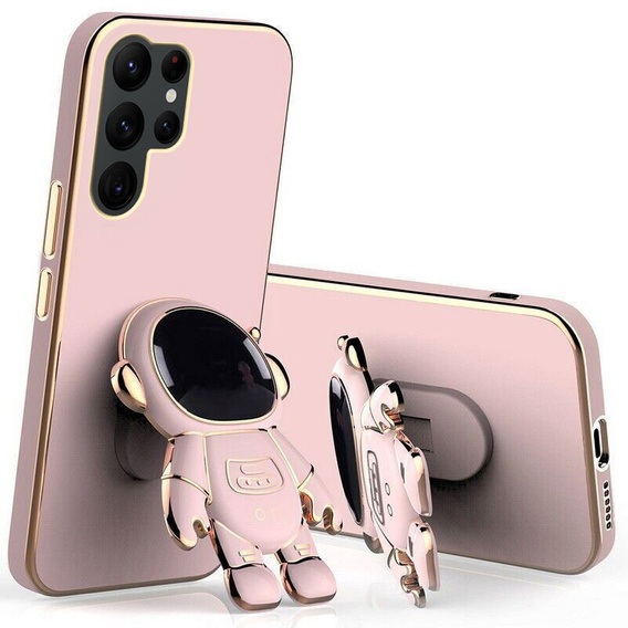 Obal na mobil pre Samsung Galaxy S22 Ultra, Astronaut, ružové rose gold