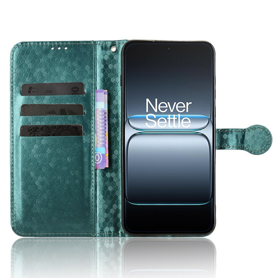 Flipové puzdro pre OnePlus Nord 5, Wallet Rhombus, zelený