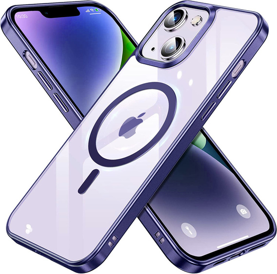 Obal na mobil pre iPhone 14, ERBORD Hybrid MagSafe Case, modré