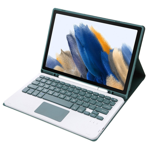 Puzdro + klávesnica Samsung Galaxy Tab A8 10.5 X200 / X205, Touchpad, tmavozelené