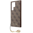 GUESS Obal na mobil pre Samsung Galaxy S24 Ultra, 4G Charms Collection Hardcase, hnedé