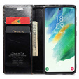 CASEME flipové puzdro pre Samsung Galaxy S21 FE, Waxy Textured, čierne