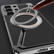 Puzdro pre Samsung Galaxy S25 Ultra, GKK Kickstand Ring, pre MagSafe, čierne