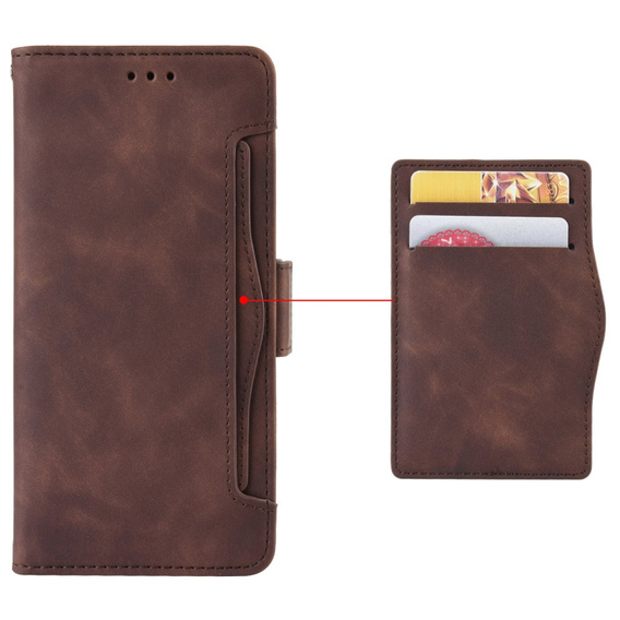 Klapkové puzdro pre Realme 12, Card Slot, hnedé