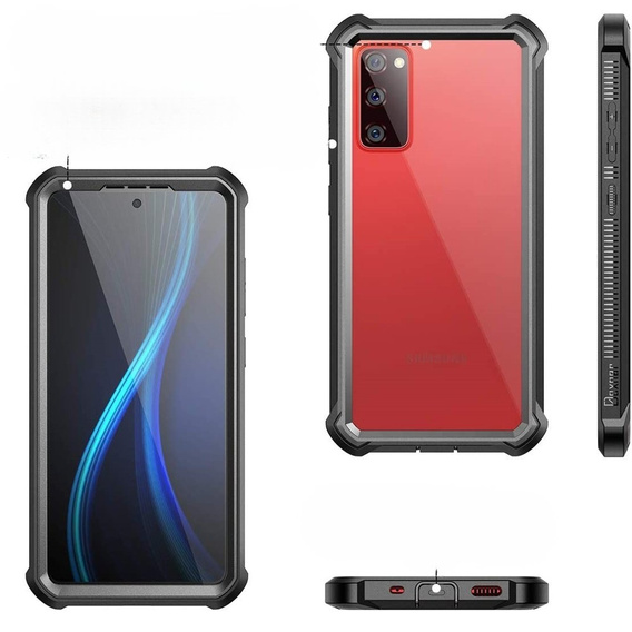 Obal na mobil pre Samsung Galaxy S20 FE, Dexnor Full Body Rugged, transparentné / čierne