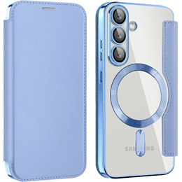 Klapkové puzdro pre Samsung Galaxy S25, RFID Wallet MagSafe CamShield, modré