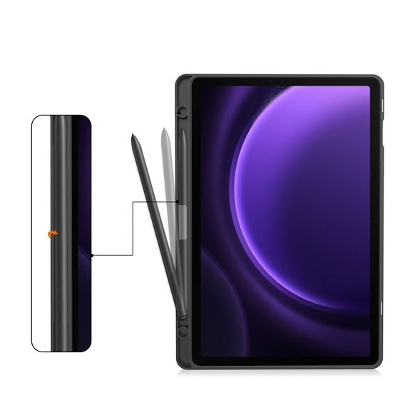 Puzdro pre Samsung Galaxy Tab S10 Lite / S10 FE / S9 FE, Business Card and Pen Slot, čierne