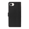 Puzdro s chlopňou pre iPhone 16E, Rhombus Crossbody Leather, čierne