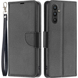Klapkové puzdro pre Samsung Galaxy A34 5G, Wallet Litchi Magnet, čierne