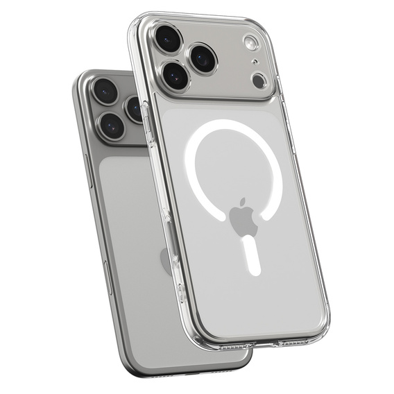 Spigen Ultra Hybrid MagSafe puzdro pre iPhone 17 Pro, číre / biele