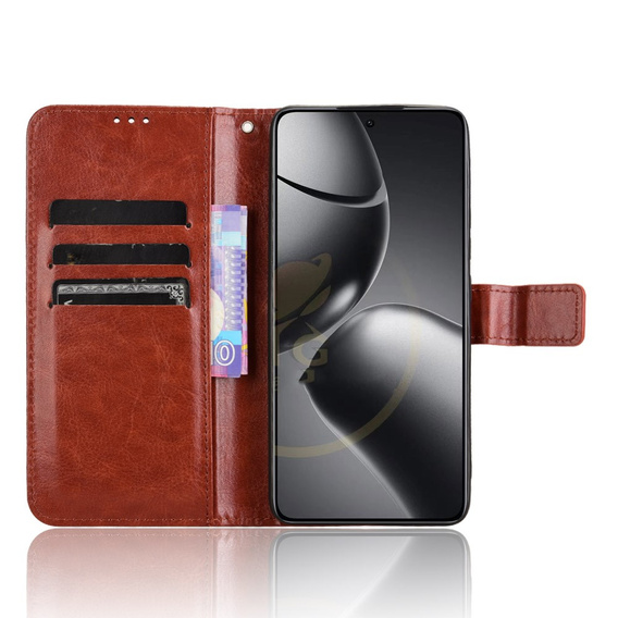 Klapkové puzdro pre Xiaomi 14T, Crazy Horse Wallet, hnedé