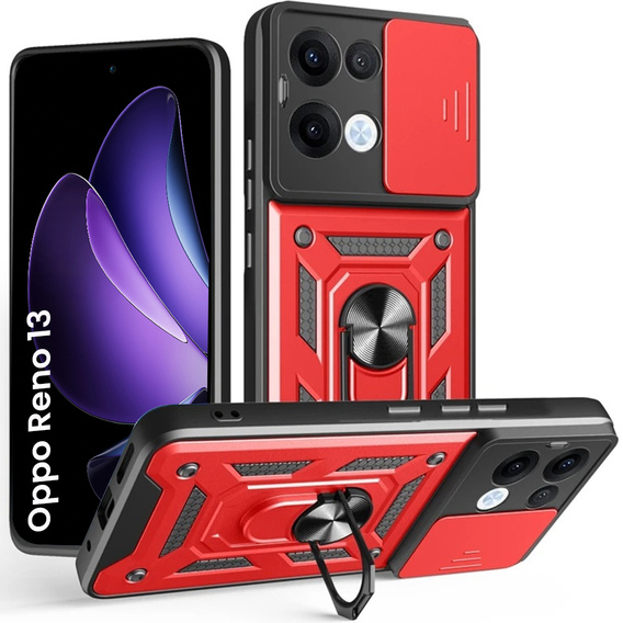 Obal na mobil pre Oppo Reno 13, CamShield Slide, červené