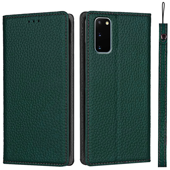 Kožené puzdro pre Samsung Galaxy S20, ERBORD Grain Leather, zelený