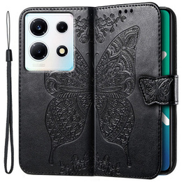 Klapkové puzdro pre Infinix Note 30 VIP, Butterfly, čierne