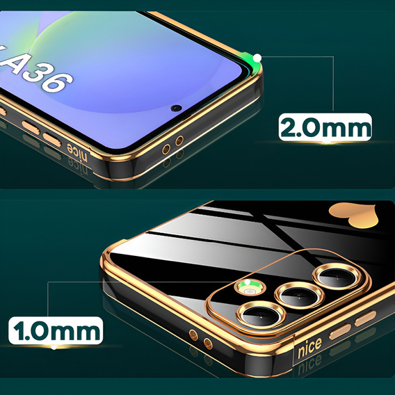 Puzdro pre Samsung Galaxy A36, Electro heart, čierne + sklo 9H