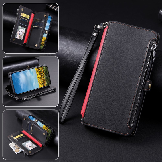 Klapkové puzdro pre Xiaomi Redmi 14C / Xiaomi Poco C75, Wallet Zipper Pocket, čierne