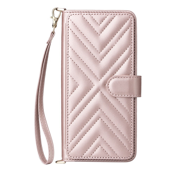 Puzdro s chlopňou pre Xiaomi Poco F7 Pro / F7 Ultra, Crossbody Leather Wallet, ružové