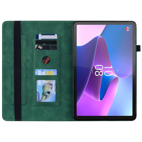 Obal na mobil pre Lenovo Tab P11 Gen 2, Wallet Pen Slot, zelený