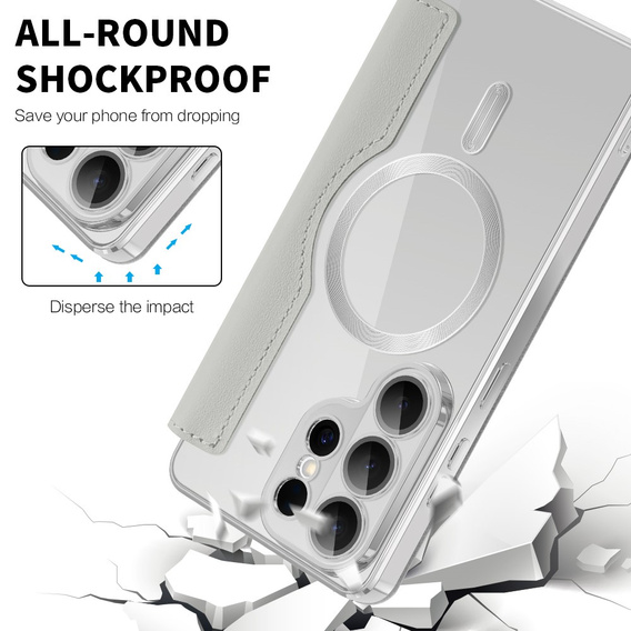 RFID peňaženka MagSafe flipové puzdro s ochranou fotoaparátu pre Samsung Galaxy S26 Ultra