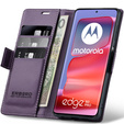 Puzdro pre Motorola Edge 50 Pro, ERBORD Glossy Litchi, flipová peňaženka, fialové
