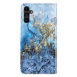 Klapkové puzdro pre Samsung Galaxy A14 4G/5G, Wallet Marble, modré