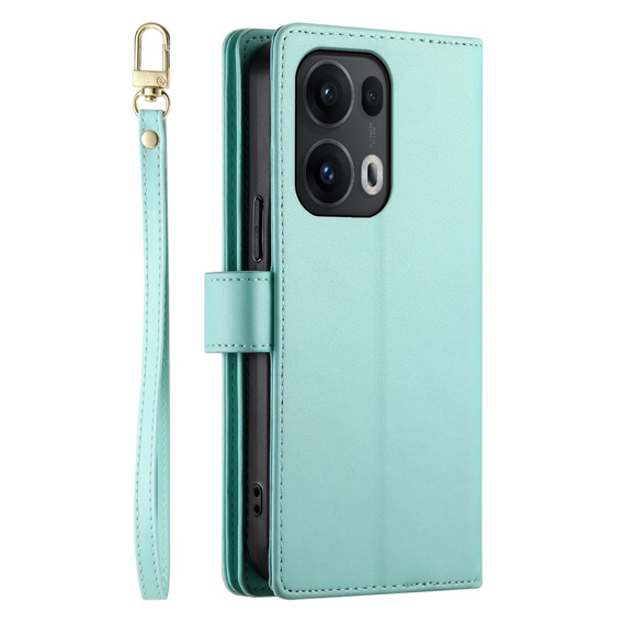 Klapkové puzdro pre Oppo Reno 13 Pro 5G, Wallet Zipper Pocket, mätové