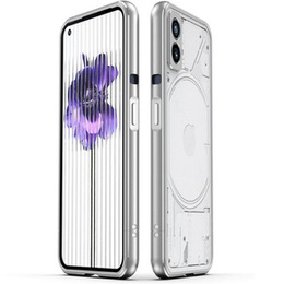 Puzdro pre Nothing Phone 2a, Armor Bumper, s krytom objektívu, strieborné