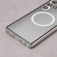 Magnetické puzdro Dual Glass MagSafe pre Samsung Galaxy S22 Ultra, strieborné