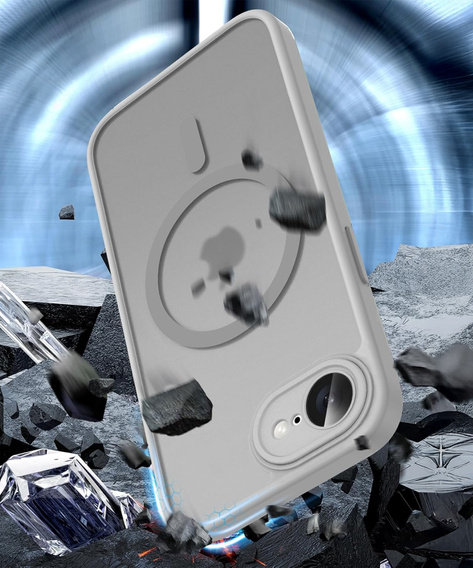 Puzdro pre iPhone 16E, pre MagSafe, ERBORD Matt Case, titánovo šedá + sklo na displej