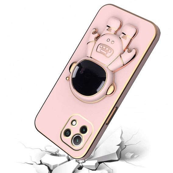 Obal na mobil pre Xiaomi Mi 11 Lite / Mi 11 Lite 5G / 11 Lite 5G NE, Astronaut, ružové rose gold