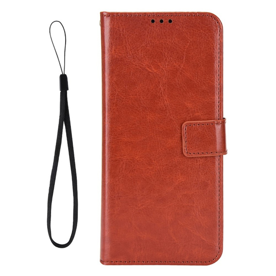 Klapkové puzdro pre Xiaomi Poco F7 Pro, Crazy Horse Wallet, hnedé