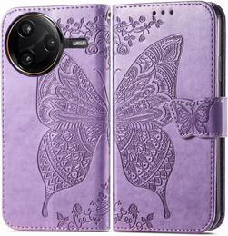 Klapkové puzdro pre Xiaomi Poco F7 Pro, Butterfly, fialové