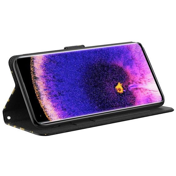 Klapkové puzdro pre Oppo A17, Wallet, Butterflies zlaté