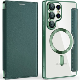 Klapkové puzdro pre Samsung Galaxy S25 Ultra, RFID Wallet MagSafe CamShield, zelený